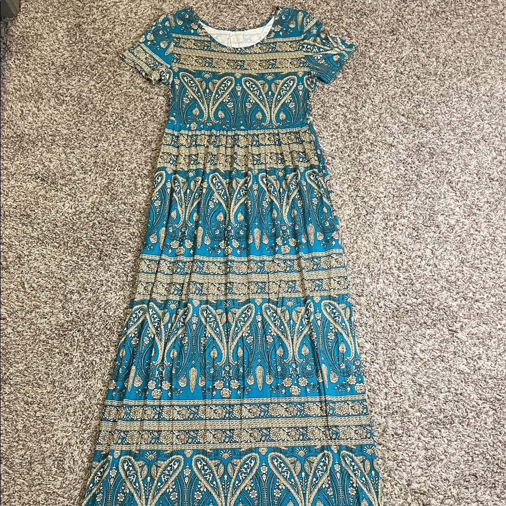 Blue Paisley Maxi Dress